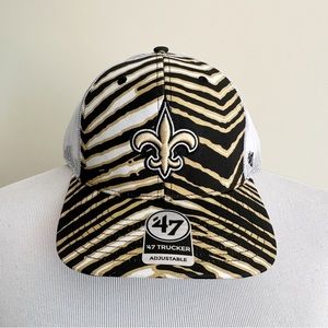 New Orleans Saints Hat Mens Womens NFL 47 Zubaz Snapback Adjustable Tiger Print